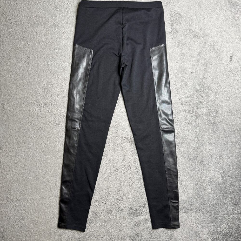 Trouve Nordstrom Womens Pants NWT Black Pull On Leggings Faux Leather Size L - Picture 2 of 9